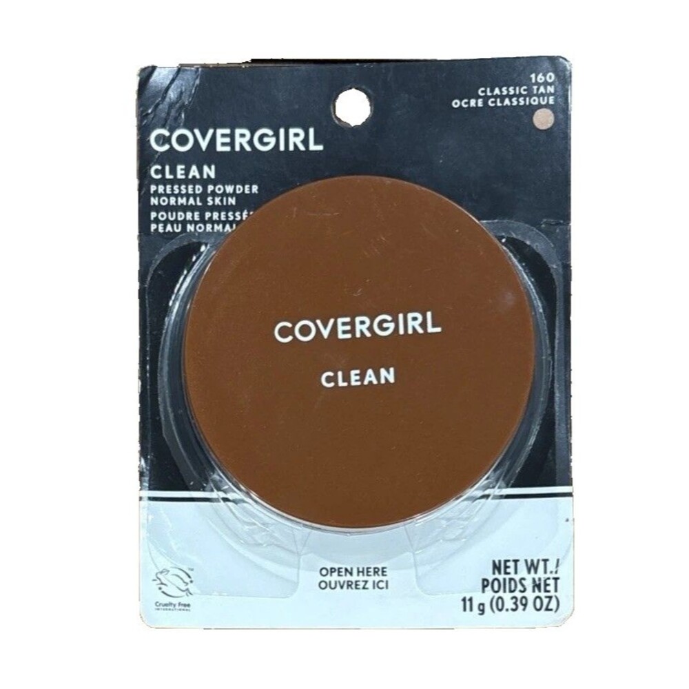 New Covergirl Clean Pressed Face Powder 160 CLASSIC TAN Original Formula
